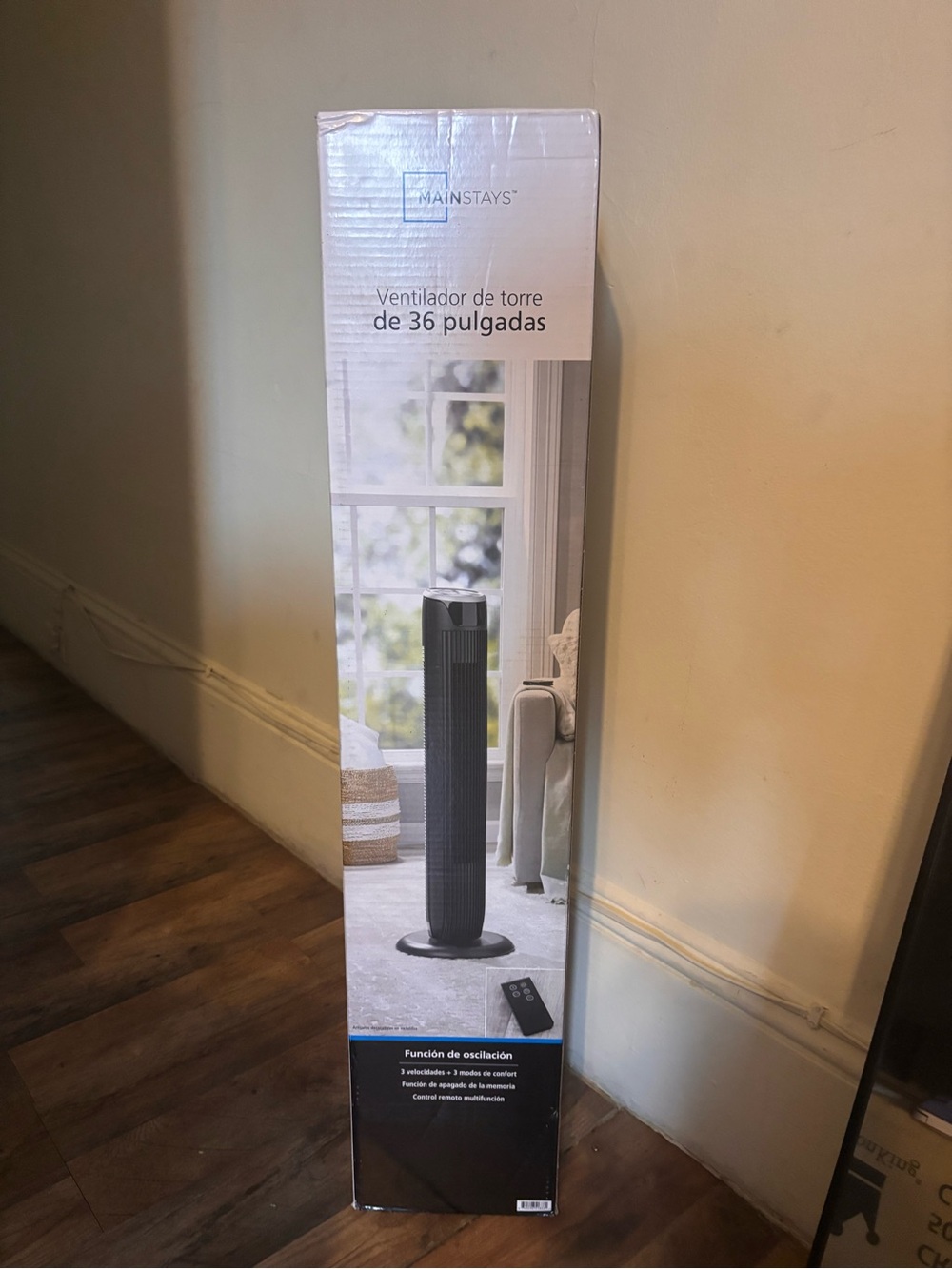 Mainstays Black Tower Fan with Remote - 36-Inch